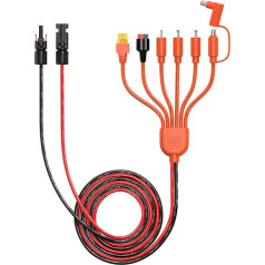Tonton Universal Solar Generator Charging Cable, Solar Charging Cable for Solar Panel, Solar Generators & Portable Power Station, Solar Plug to Adapter, Solar Panel Adapter 7-in-1