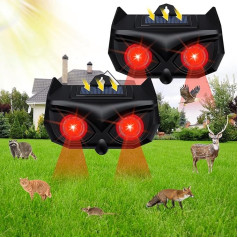 Cat Deterrent for Garden, Pack of 2, Raccoon Repellent, Mole Repeller for Garden, Yard, Farm, Hanging Solar Powered LED Light