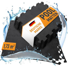 NEOLYMP Pack of 18 Pool Underlay Outdoor Can Be Cut to Size - Whirlpool Underlay Mat Non-Slip and Durable - Pool Mats Protective Floor - Floor Protection Mat for Paddling Pools