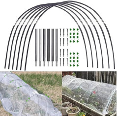 Pack of 18 Plant Tunnel Arches Greenhouse Hoops Tunnel Arches Raised Bed Greenhouse Tyres Polytunnel Greenhouse Arch with Plastic for Garden Netting, DIY Plant Support Garden Stakes