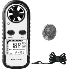 Digital Anemometer XRCLIF Wind Speed Meter with Backlight LCD Wind Gauge Speed Measurement with Thermometer Wind Gauge Tool for Sailing/Surfing/Fishing/Kite Flying