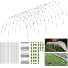 Fibreglass Greenhouse Tyres, 60 Pieces, 17 Inch Greenhouse Hoops, Polytunnel Arches for Raised Bed, Durable Free Bendable Garden Tyres, Fibreglass Support Frame, Plant Tunnel for Garden Fabric, Garden