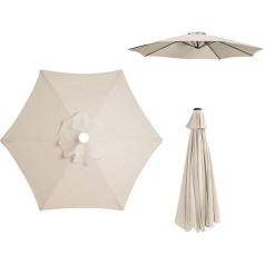 HSJKWPT Patio Umbrella Replacement Canopy, Canopy Replacement Cover for Parasol 2.7m/3m+6 Arms/8 Arms Parasol Replacement Cover for Garden Umbrella (Beige-3m+6 Arms), Beige-3m + 6 arms