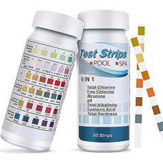 Pack of 100 PH Test Strips, Pool Tester PH and Chlorine Value, Water Tester, Aquarium Test Measuring Water Hardness, Water Test, Strips, Pool Water Test Strips, Measuring Strips, for Pool Testing