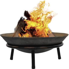 Large Cast Iron Fire Pit Garden Patio Heater Charcoal Fire Bowl 50cm Diameter