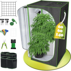 Grow Tent 60 x 60 x 140 cm, Grow Tent for Plants, Propagation Box, Grow Tent, Greenhouse Box, Grow Cabinet for Flowers, Vegetables, Herbs, Tomatoes