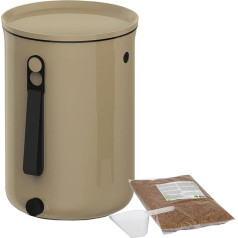Natursache I Bokashi Bucket - Sustainable Waste Recycling in the Kitchen - with Bokashi Ferment and Effective Microorganisms - Odourless and Environmentally Friendly (Cappuccino)