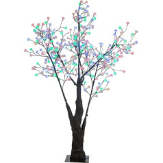 Luminea LED plants: LED decorative cherry tree, 336 coloured illuminated flowers, 180 cm, IP44 (LED tree, outdoor LED tree, Christmas tree lighting)