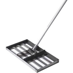 Lawn Leveling Rake, Lawn Leveler Tool, Level Lawn Stainless Steel Flat Sand Crusher Heavy Duty Leveler Soil Tool for Yard Golf with Stainless Steel Pole Green Lawn Trimmer