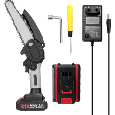 Mulcort 21V 6 Inch Portable Electric Pruning Saw Small Wood Split Chain Saw Brush Motor One-Handed Woodworking Tool for Garden Orchards
