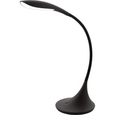 EGLO LED Tischlampe Dambera, 1 flammige Tischleuchte mit Touch, dimmbar, Schreibtischlampe, Minimalismus aus hochwertigem Kunststoff, Bürolampe in Schwarz