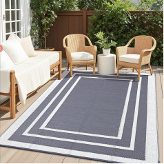OLANLY Outdoor Rug 9x12ft Waterproof Reversible Plastic Straw Rug RV Mat Indoor Outdoor Large Patio Rug for Patio Camping Balcony Deck Backyard