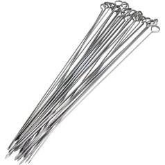 Blue Donuts Kabob Skewers for Grilling 17 Inch BBQ Grill Accessories Stainless Steel Pack of 24