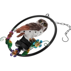 BCOATH Owl Wind Chime Lamp Pendant Lamp Camping Lights Energy-Saving Owl Garden Decoration Wind Chime for Outdoor Garden Night Lamp Pendant Lamp for Garden Iron Brown