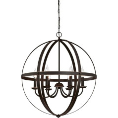 Westinghouse Westinghouse Lighting 63282 6-Bulb Stella Mira Indoor Candlestick, Oiled Bronze Finish with Accents, Oiled Bronze, Pendant Light 6 Bulbs