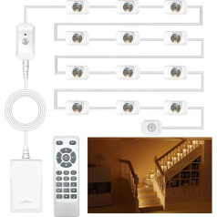 KOMIGANLED Intelligent Motion Sensor with Daylight Sensor LED Stair Lighting Set KMG-25, 6 Lighting Modes, Dimmable, Adjustable Colour Temperature, 3000K-6000K (16 Levels)