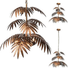 JCPYIUL Retro Tropical Coconut Leaf Chandelier LED Scandinavian Tree Branch Iron Ceiling Light Home Decoration Lamps and Lanterns Hotel Club Decoration Lamps and Lanterns [Energy Class E]