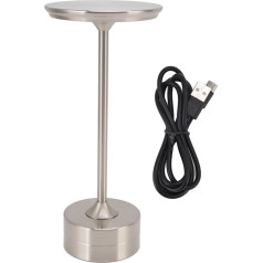 Schnurlose Tischlampe, LED-Touch-Control-Schreibtischleuchte, 3 Helligkeitsstufen, USB-dimmbares Nachtlicht, Nachttischleuchte Für Schlafzimmer, Büro, Hotel, Bar(Silber)