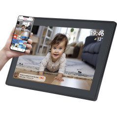 Denver Digitālais rāmis 15,6'' 8GB microSD WiFi skaļrunis MP4 AVI Frameo PFF-1514B - melns