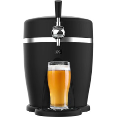 Cecotec BeerFlow 5000 Beer Dispenser, 60 W, Temperature Range from 3 to 6 °C, Compatible with Universal Pressure Barrels 5L, LED Temperature Display, Carry Handle, Non-Slip