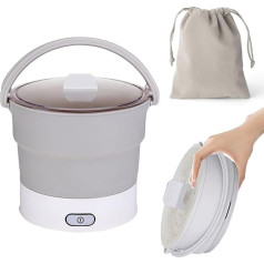 Electric Hot Pot Foldable, CEIEVER Portable Travel Cooker, 1 Litre, Portable Foldable Electric Cooking Pot, Cooker, Travel Pot, Mini Pot for Dorm, Camping, Home, Office, Travel