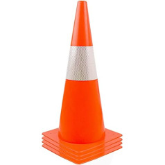 38,1 cm (15 Zoll) Sicherheitskegel mit reflektierenden Halsbändern, 4 orangefarbene Baukegel, Parkkegel, Fußballtrainingskegel, Rennkegel für