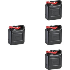 hünersdorff Fuel Canister 862800 Compact 10 L for Petrol, Diesel and Other Hazardous Goods, UN Approval, Made in Germany, TÜV-Approved Production, Black, Pack of 4