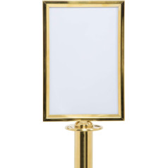 Securit A4 Portrait Barrier Post Top Sign Holder - Gold