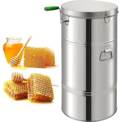 Manual Stainless Steel Honey Extractor, 2 Frame Manual Processing Centrifuge 20 kg Large Capacity Honeycomb Spinner Crank Beekeeping Equipment