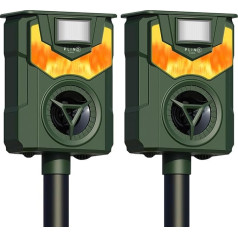 PLINO Ultrasonic Cat Deterrent - Outdoor Cat Deterrent with LED Light - Solar and USB Charging - Ultrasonic for Cats Waterproof - for Gardens, Vegetable Gardens and Fields - Latest
