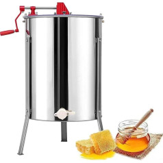 Manual Honey Extractor, 2 Frames Stainless Steel Honey Spinner Extractor with Handle and 3 Leg Stand, Beekeeping Extractor Equipment, Quickly Extract Honey and Save Labor Time, for Home Bee Farm