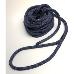 Dockline Double Braided Polyester Marine Boat Mooring Rope Spliced Dock Line Warps Ready to Use (Navy, 16mm 15m)