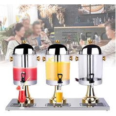 Juice Dispenser, Triple Drinks Dispenser with Spigot and Stand, Large Beverage Container for Iced Tea Beer (Gold A)