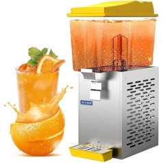 Commercial Juice Beverage Dispenser, 16L Hot and Cold Commercial Cold Drink Machine with Two Temperature, Automatic Temperature Control, Single Cylinder Juice Machine for Restaurant Parties