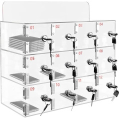 Transparent Mobile Phone Storage Cabinet, Wall Mounted Mobile Phone Storage Cabinet, Mobile Phone Storage Box with Numbering and Lock, 6/9/12/15/20/25/30 Slots 6 Grids, 20 Grids