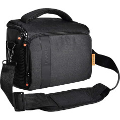 FOSOTO Shockproof DSLR/SLR Camera Shoulder Bag, black, Minimal