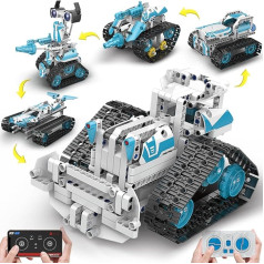 BEHOWL Technik Car Construction Toy for Boys Girls, 5-in-1 Tracked Racer/Robot/Tank/Bulldozer, App and Remote Control Building Blocks, Gift for Children from 12+ Years, (Pack of 700)