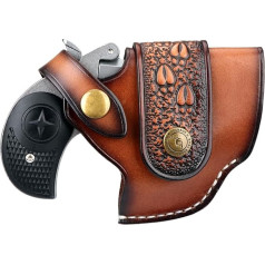 TOURBON Genuine Leather Pistol Holster Concealed Carrying Case for Derringer Holster Pouch Right Handed
