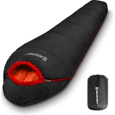 Bessport Sleeping Bag -10 °C -15 °C 4 Seasons Winter Mummy Sleeping Bag Water-Repellent Sleeping Bag for Travel Camping Outdoor Camping or Indoor