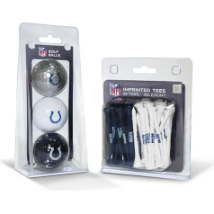 Team Golf NFL Logo Golf Balls (Pack of 3) & 6.5cm Regulation Golf Tees (Pack of 50) - Ball Colours May Vary