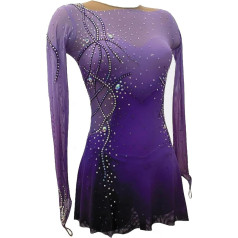 JRUIA Women's Skating Competition Skirt Roller Ice Ballet Costume Figure Skating Dress for Girls Gradient Jersey Dress for Rhythmic Gymnastics