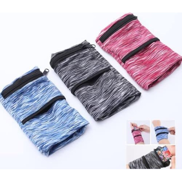 Wrist Pouch, Sports Wrist Bag with Zip, for Running, Jogging, Walking, Cycling, Yoga etc