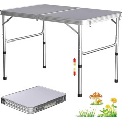 Lucn Folding Camping Table Portable Folding Pop Up Picnic Tables Indoor Outdoor Balcony Market Kitchen Work Table 2 Height 67/37cm Table Top Size:90x60cm