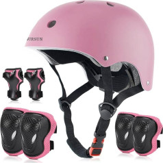 Children's Bicycle Helmet, Children's Helmet, 7-in-1 Professional Knee Pads, Children's Set, Adjustable Skate Helmet, Knee Pads for Bicycle, Skateboard, Scooter, Skating, Scooter, 2-16 Years Old, Boys