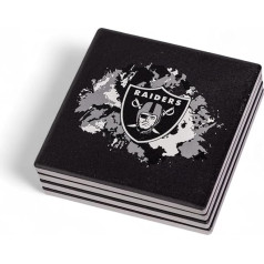 The Memory Company Lizenziertes NFL 4er-Pack Team-Logo-Untersetzer-Set, Las Vegas Raiders