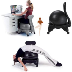 Premium Ergonomic Balance Ball Chair with Wheels for Home and Desk Black Adjustable Sitting Position Robust Sitting Ball Ideal for Yoga