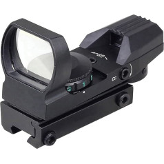 MAYMOC Red and Green Reflective Visor with 4 Reticles, 3/8 Inch Dovetail Mount for Airgun Airsoft 11 mm Rail and .22 RF