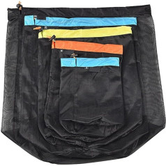 Dianzan Mesh Stuff Sack Kordelzug Aufbewahrungstasche 5 Stück Leichter Netzbeutel Kordelzug Wäschesack Für Studenten, Wohnheime Und Wohnungsbewohner