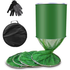 Fishing Keepnet, 3.3 m Rubber Coated Keepnet with Bag and Gloves, Keepnet, Floating Fishing Net, Foldable for Fishing Accessories