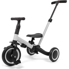Leogreen 4-in-1 Balance Bikes, Children's Tricycle with Push Bar, Balance Bike Tricycle, for Children from 1 Year to 3 Years, up to 25 kg, Grey